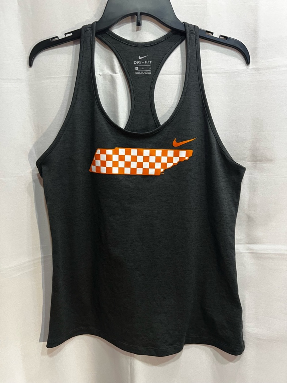 Nike Dri-Fit Heathered Charcoal Grey Athletic Racerback Tank Volunteers Size L